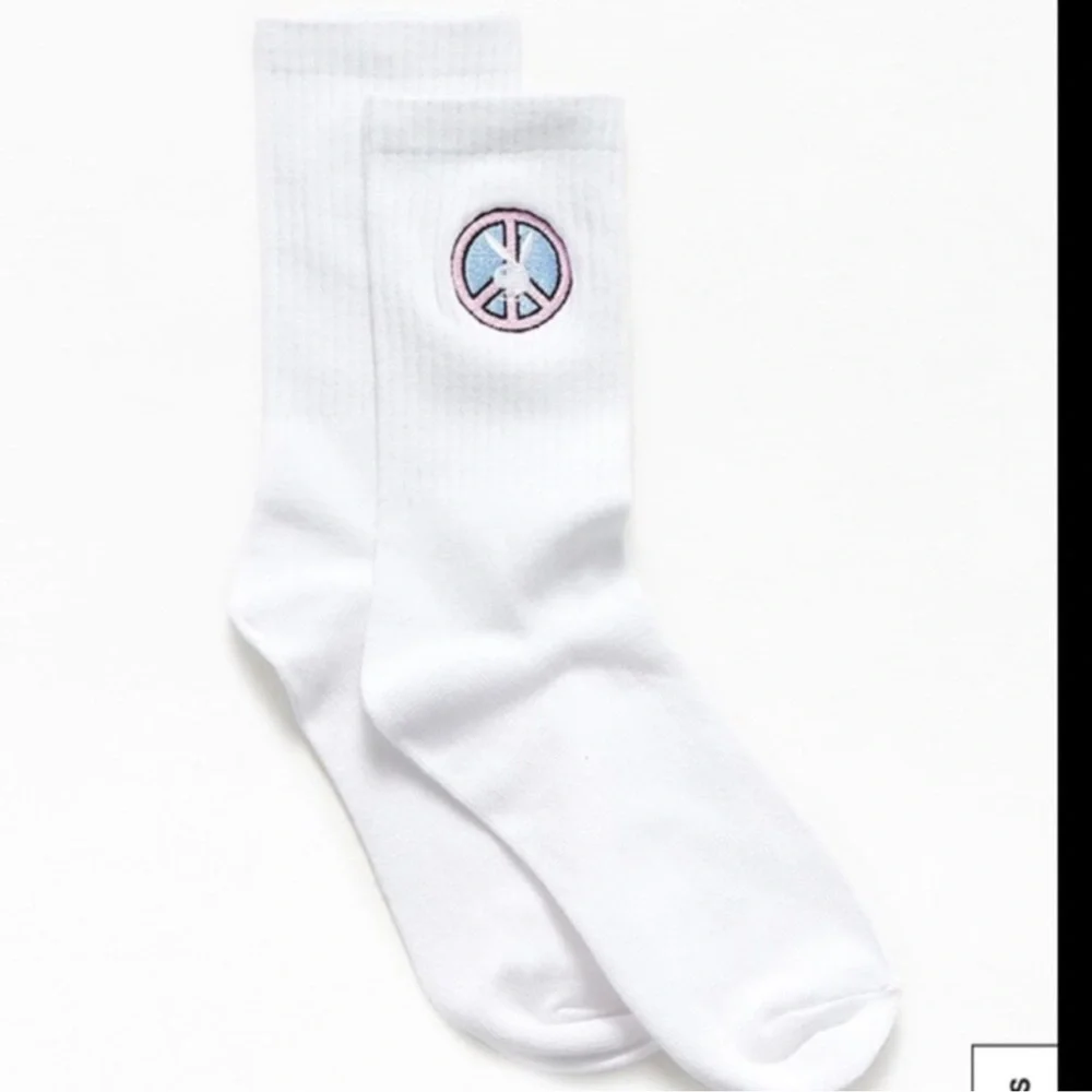 2/$25 Playboy White Socks